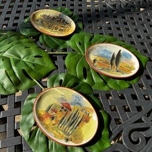 Williams Sonoma - set of 3 small plates featuring different landscape images